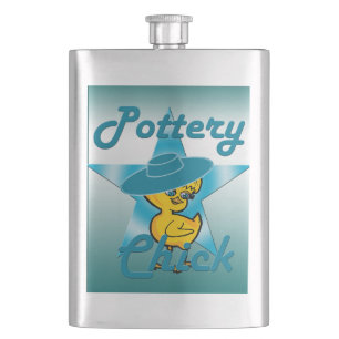 Pottery Chick #7 Hip Flask