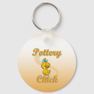 Pottery Chick Key Ring
