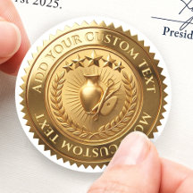 Pottery Clay Sculpting Custom 3D Foil Seal Gold