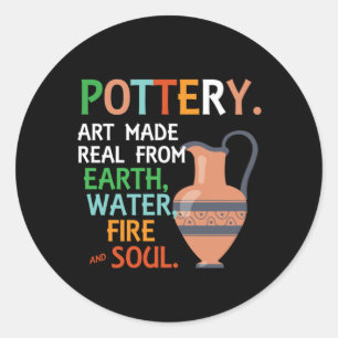 Pottery Earth Water Potter Clay Hobby Artist Gift Classic Round Sticker