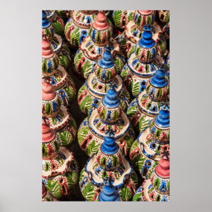 Pottery For Sale At Market Poster
