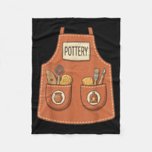 Pottery Funny Ceramic Artist Kiln Worker Apron Fleece Blanket
