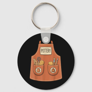 Pottery Funny Ceramic Artist Kiln Worker Apron Key Ring