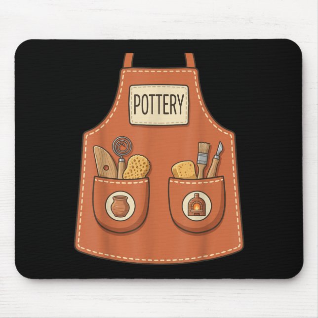 Pottery Funny Ceramic Artist Kiln Worker Apron Mouse Mat (Front)
