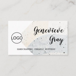 Pottery Handcrafted Modern Calligraphy Script Logo Business Card