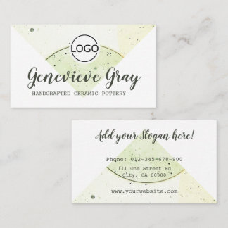 Pottery Handcrafted Modern Calligraphy Script Logo Business Card