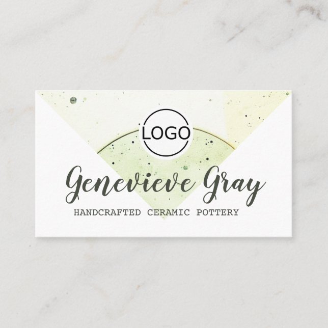 Pottery Handcrafted Modern Calligraphy Script Logo Business Card (Front)