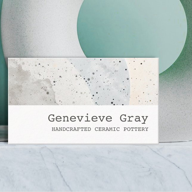Pottery Handcrafted Modern Minimalist Texture Grey Business Card (Creator Uploaded)