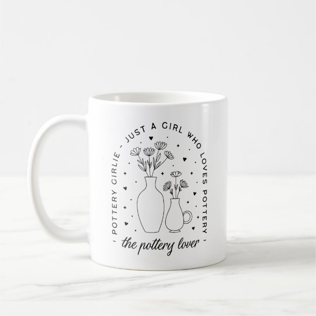 Pottery lover girly aesthetic coffee mug (Left)