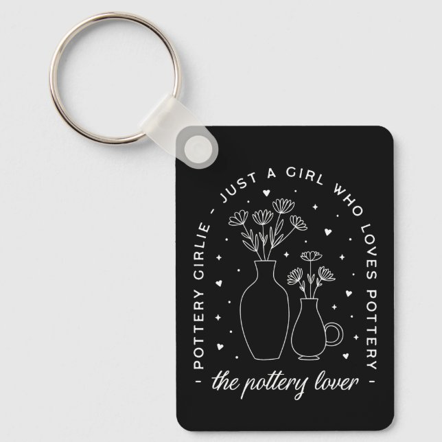 Pottery lovers girl key ring (Front)