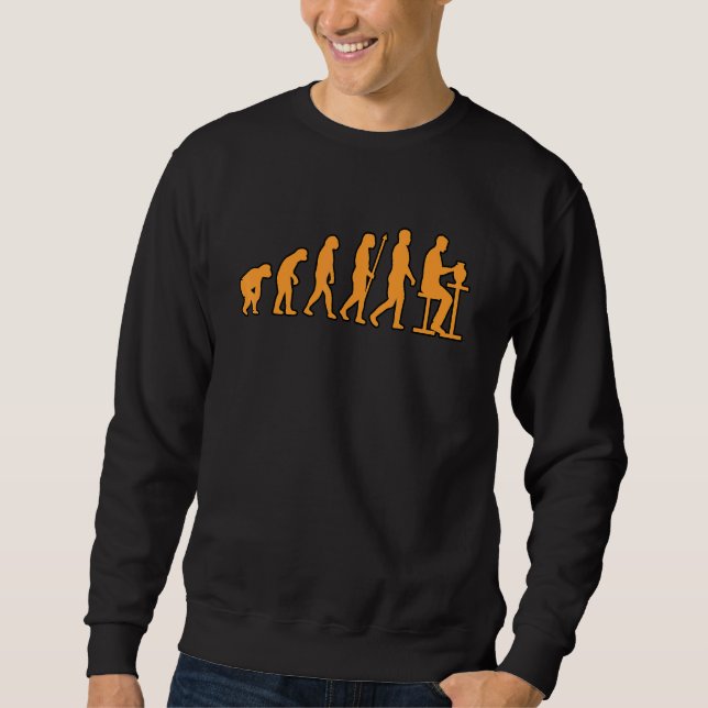 Pottery Maker Evolution Clay Artist Ceramic  Graph Sweatshirt (Front)