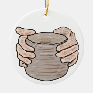 Pottery Making Hands Ceramic Tree Decoration