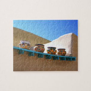 Pottery on Adobe Wall Jigsaw Puzzle