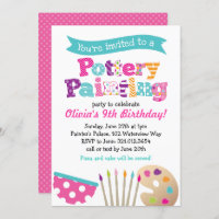Pottery Painting Art Party Invitation