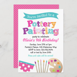 Pottery Painting Art Party Invitation