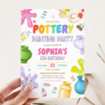 Pottery Painting Birthday Party Invitation<br><div class="desc">Wow your guests with this adorable Colourful birthday invitation,  perfect for setting the tone for your special day! Easily customisable and delivered digitally,  it’s a hassle-free way to impress everyone on your guest list.

35BD</div>