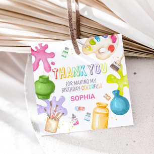 Pottery Painting Birthday Party Square Favour Tags