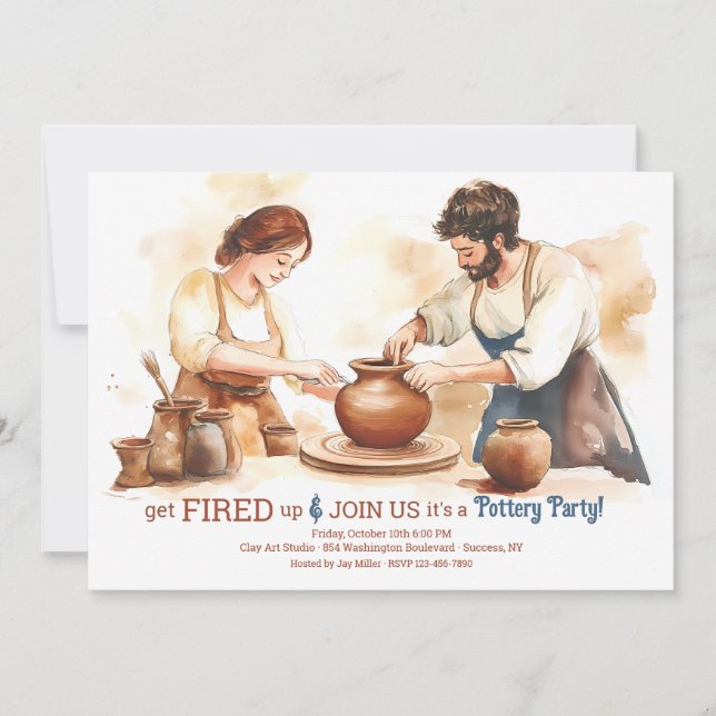 Pottery Party Invitation (Front)
