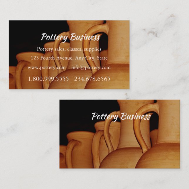 Pottery Sales, Classes, Supplies Business Custom Card (Front/Back)
