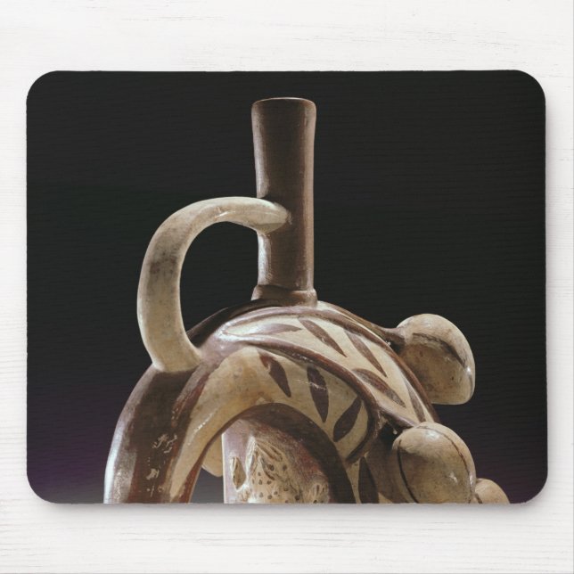 Pottery vessel of a frog climbing a cocoa tree mouse mat (Front)