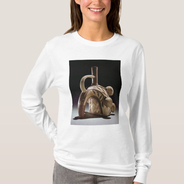 Pottery vessel of a frog climbing a cocoa tree T-Shirt (Front)