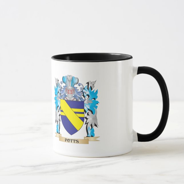 Potts Coat of Arms - Family Crest Mug (Right)