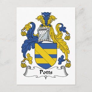 Potts Family Crest Postcard