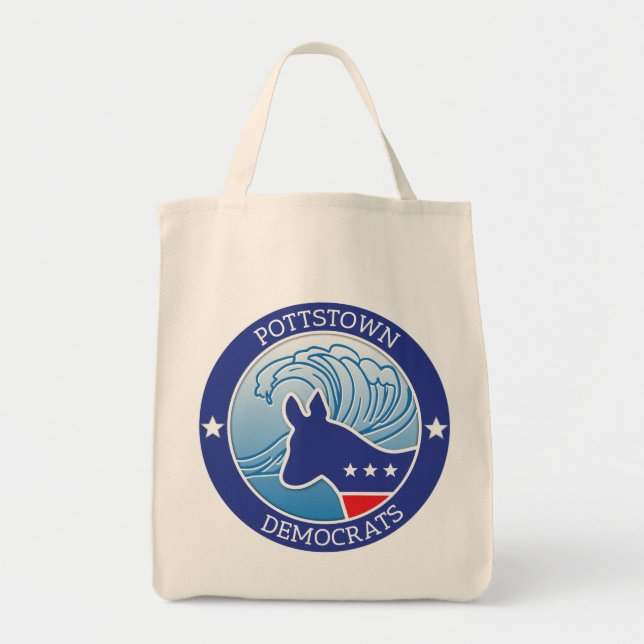 Pottstown Democrats Wave Grocery Tote (Front)