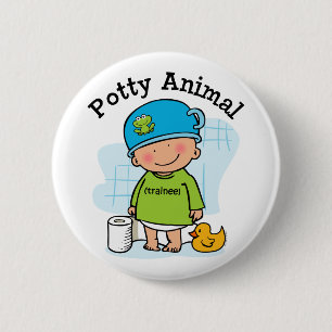 Potty Animal Boy Button