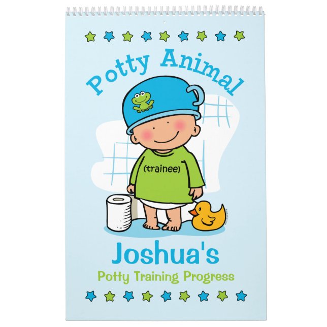Potty Animal Boy Potty Training Progress Book Calendar (Cover)