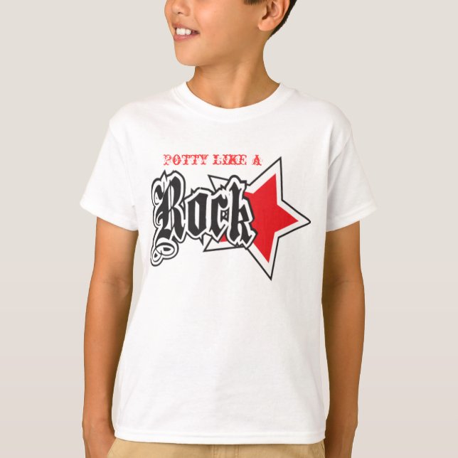 POTTY LIKE A ROCK STAR BLACK KIDS T-SHIRT (Front)