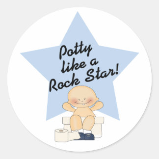 Potty Like A Rock Star Classic Round Sticker