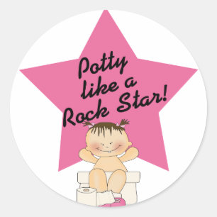 Potty Like A Rock Star Girl Classic Round Sticker