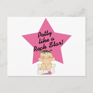 Potty Like A Rock Star Girl Postcard