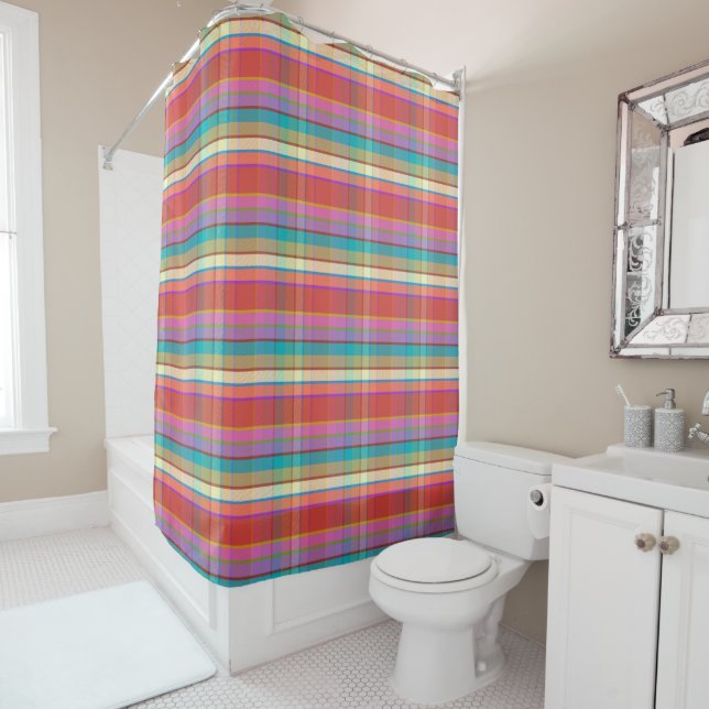 Potty Plaid FAP Shower Curtain (In Situ)