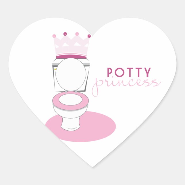 Potty Princess Heart Sticker (Front)
