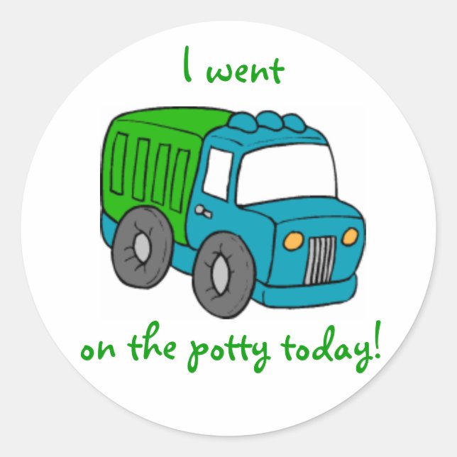 Potty Training Reward Sticker--Truck Classic Round Sticker (Front)