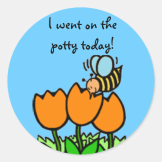 Potty Training Reward Stickers--Flowers Classic Round Sticker