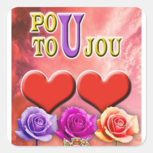 Pou Toujou Square Sticker