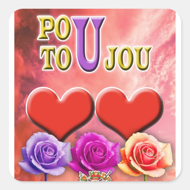 Pou Toujou Square Sticker (Front)