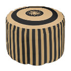 Pouf Seat - Golden Brown-Black Stripes - Sun