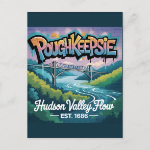 Poughkeepsie Graffiti Mural – Hudson Valley Flow Holiday Postcard