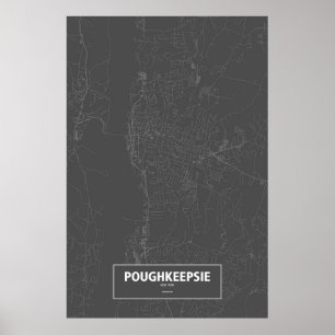 Poughkeepsie, New York (white on black) Poster