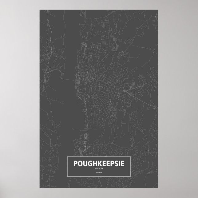 Poughkeepsie, New York (white on black) Poster (Front)