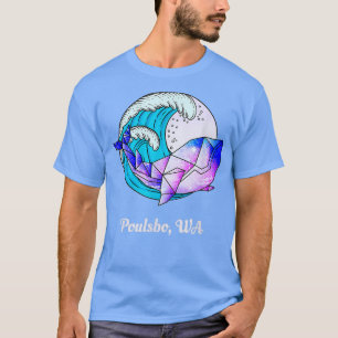 Poulsbo Wa Japanese Paint Geometric Orca Killer Wh T-Shirt