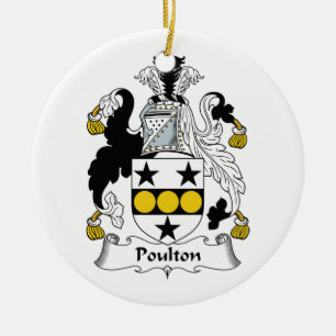 Poulton Family Crest Ceramic Tree Decoration