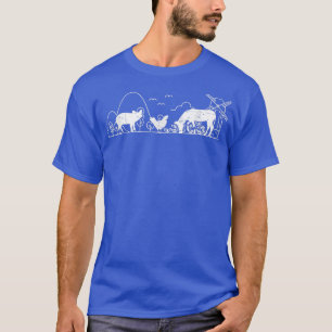Poultry Bird Chicken Donkey Pig Farmer Country Far T-Shirt