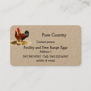 Poultry, Chicken, Eggs Free Run, Organic Business  Card