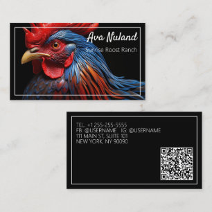 Poultry Chicken Farm Custom QR Business Card