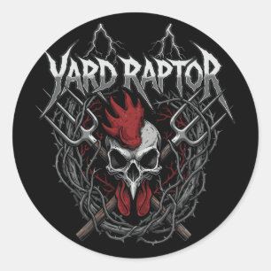 Poultry Famer Yard Raptor Skull Farm Chicken Classic Round Sticker